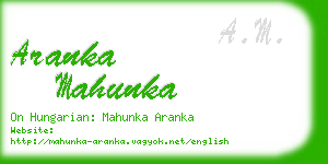 aranka mahunka business card